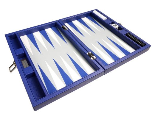 Juego de Backgammon Premium de 13 pulgadas - Tamano de Viaje - Tablero Azul indigo - Imagen 9