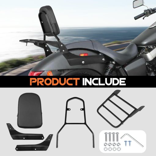 AUFER Respaldo Desmontable con Parrilla y Almohadilla para Honda Shadow Spirit 750 VT750C2 2007-2014 Shadow Phantom 750 VT750C2B 2010-2020 - Imagen 8