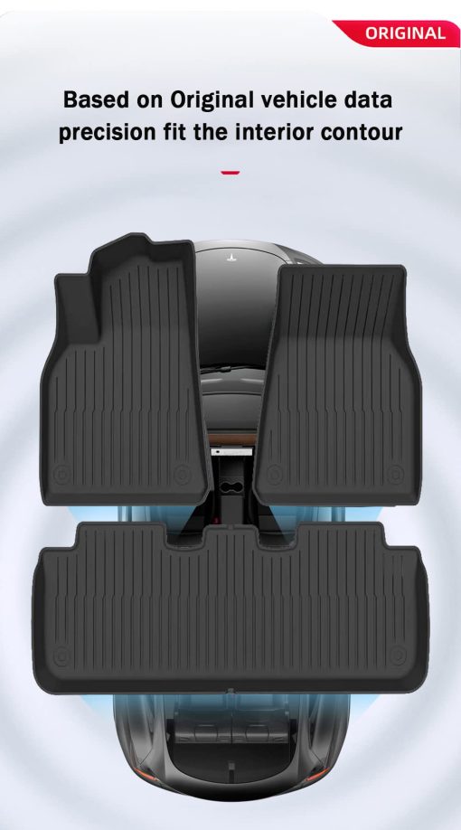 Tapete para Piso modelo Y ï¼† Almacenamiento ï¼† Respaldo ï¼† Forro de Carga Compatible con Modelos Tesla Modelo Y de 5 Asientos 2020 2021 2022 2023, Proteccion para Todo Clima, Juego Personalizado Antideslizante Resistente al Agua 3D - Imagen 8