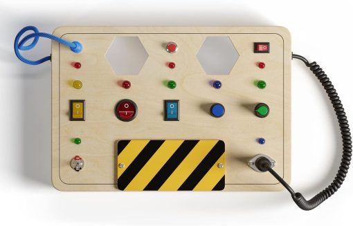 Tablero de Actividades Montessori Crown Display para Ninos Pequenos Juguetes Sensoriales de Madera para Ninos Pequenos con Botones LED Iluminados Cables Enchufables Regalos para Bebes de 3 Anos - Juguetes Educativos para Ninos y Ninas - Imagen 2