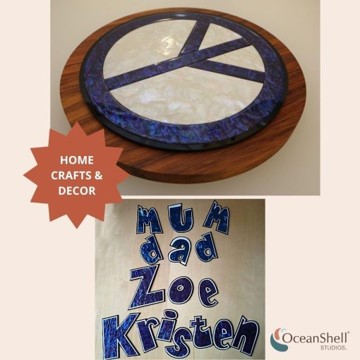 Chapado de Concha de Abulon para Decoraciones de Incrustaciones DIY o Profesionales - Purpura Real de Paua de Nueva Zelanda Sostenible - Con Cinta de Doble Cara 3M - 9.45"X2.75" - Imagen 9