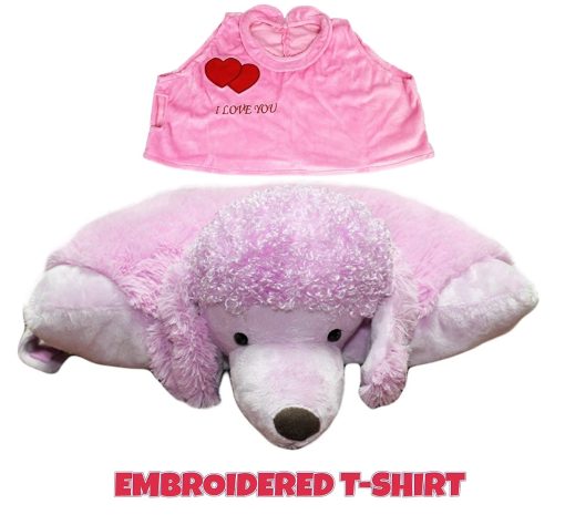 Peluche rosa I Love You Pink Love Puppy de Zoopurr Pets | Animal de peluche grande y suave de 19 pulgadas con formas de corazon grabadas y mensaje "I Love You" para ninos, amigos y seres queridos - Imagen 2