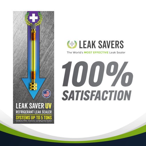 Sellador de Fugas de Refrigerante Leak Saver Direct Inject UV con Tinte UV Adicional para Detectar Grandes Fugas - para Sistemas de Aire Acondicionado, Refrigeracion y Automotrices de hasta 5 Toneladas - Compatible con Todos los Refrigerantes - Paquete de 6 - Imagen 5