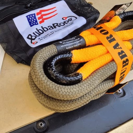 Kit Cinetico Bubba Rope RENEGADE 176655BKG 3/4" x 20" en Tane / Verde para Recuperacion y Remolque de Vehiculos Atascados - Imagen 4