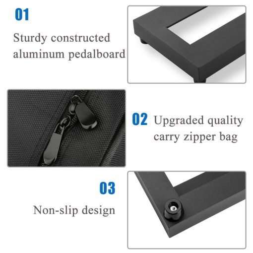 Pedalera para Pedales de Efectos de Guitarra Bajo Pequena Mini Pedalera con Bolsa de Transporte, 2PCS Cinta para Pedalera 15 x 5 pulgadas - Imagen 4