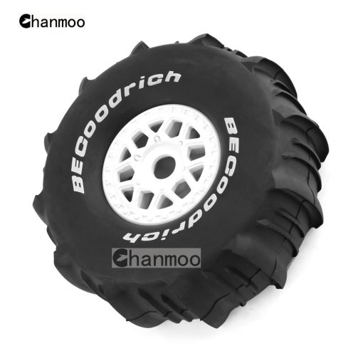 Llantas y ruedas para camion corto de carreras RC 1/7 1/8 con neumaticos de nieve y desierto Rims 17mm Hex Buggy de arena para camion RC todoterreno a escala 1:7 o 1:8 TRAXXAS UDR 85086-4 ARRMA YK4072 DF7 4Pcs (Blanco) - Imagen 8