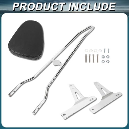AUFER Respaldo de pasajero desmontable cromado con almohadilla para respaldo compatible con Dyna Street Bob Super Glide Low Rider Wide Glide FXD FXDB FXDC FXDL FXDWG FXDSE 2006-UP - Imagen 6