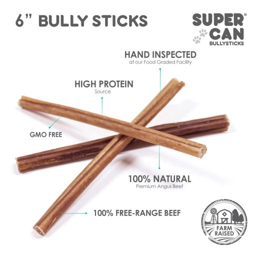 Barras de Carne de Res Supercan para Perros 6 "(40 unidades) - 100% Natural Criada en Granja de Carne de Res. Golosinas para Perros de Ganado de Pastoreo Libre de OMG - Imagen 4