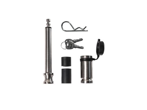 Pasador de bloqueo de enganche de remolque de acero inoxidable a prueba de balas con tapa de goma resistente a la intemperie, diametro de 5/8" - Ajuste universal - Paquete de 2 - Imagen 6