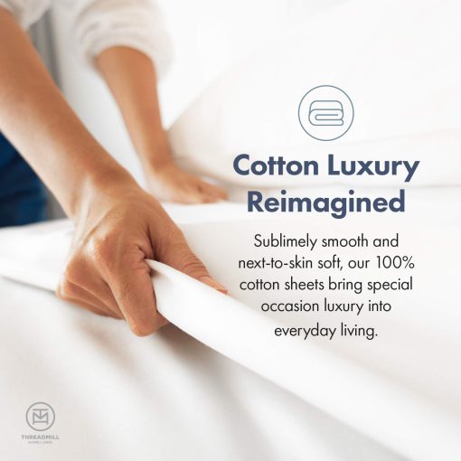 Juego de sabanas de algodon Threadmill 100% para cama Cal King - Juego de sabanas de cama Cal King de 600 hilos con bolsillo profundo de 16? - Juego de ropa de cama de 4 piezas con efecto de enfriamiento, rayas damasco tejido de saten, blanco - Imagen 9