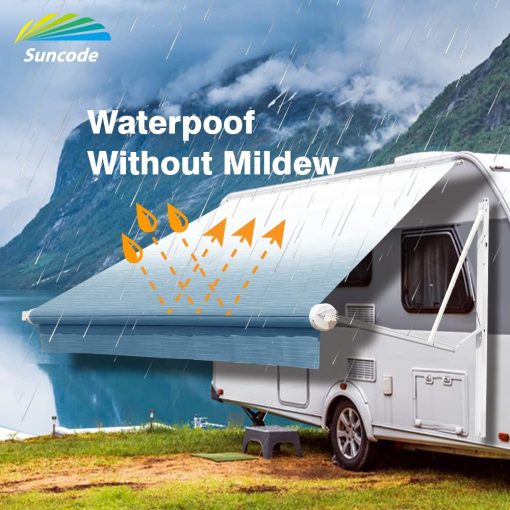 Toldo de Repuesto para Toldo de RV Suncode a Prueba de Agua Universal Canopy para Carpa, Remolque, y Autocaravana Repuesto de Toldo de RV de Vinilo de Grado Premium 17' (Tela 16'2") Azul Degradado - Imagen 3