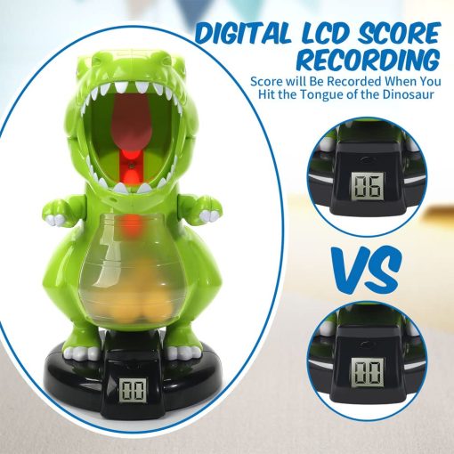 Juguete de Disparos de Dinosaurio EagleStone para Ninos de 5 6 7 8 9 Anos, Juegos Electronicos de Objetivo para Ninos con Pistola de Aire, Registro de Puntuacion LCD, Sonido, 24 Bolas de Espuma, Regalo de Fiesta de Cumpleanos, Regalos de Navidad para Ninos Pequenos - Imagen 9
