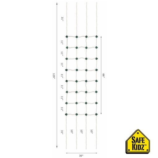 Red de escalada Safe-Kidz Cargo, Escalera de cuerda de poliester 100%, 96" L x 30" W + Broca e Instrucciones - Imagen 3