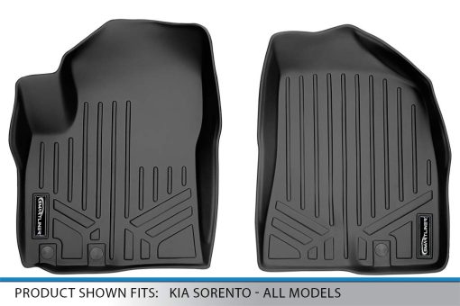Juego de tapetes de piso SMARTLINER a medida para la 1? fila en negro para Kia Sorento 2011-2013 - Todos los modelos - Imagen 4