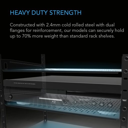 Bandeja Universal de Rack AC Infinity Vented Cantilever 1U, 6" de Profundidad, para Racks de Equipo de 19", de Acero Laminado en Frio de 2.4mm, Capacidad de 40 lbs - Imagen 3