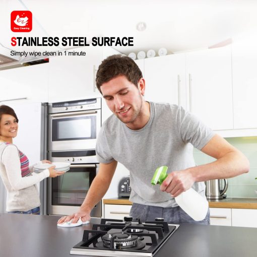 Cocina de Gas de 2 Quemadores, GASLAND Chef GH30BF 12 Pulgadas Cocina de Gas, Convertible a Gas Natural, Cocina de Propano, Cocina de Gas de Doble Quemador con Proteccion de Termopar, Vidrio Templado Negro - Imagen 5