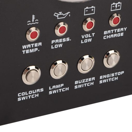 Conjunto de Medidores de 5 Gauges para Panel de Instrumentos 12V 7 Colores Nivel de Aceite Temperatura del Agua Presion de Aceite Voltaje Monitor para Barco Marino - Imagen 9