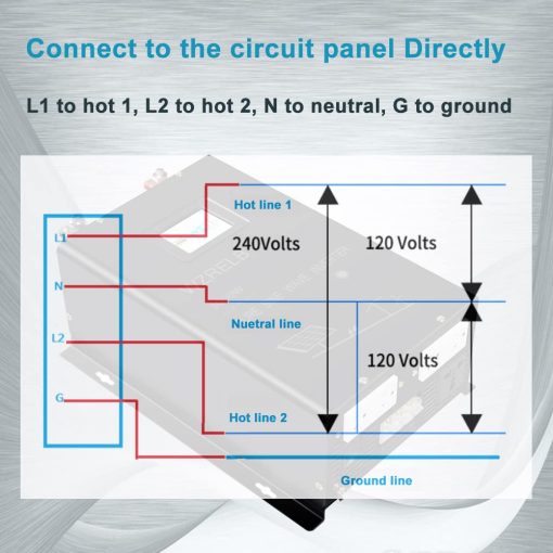 Inversor de Onda Sinusoidal Pura de 4000W 24V DC 120VAC 240VAC, 4 Salidas AC, Terminal de Cableado de CA, Pantalla LCD - Imagen 5