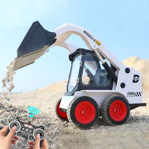 FANXMF RC Skid Steer Loader 1/14 11 Canal Control Remoto Bulldozer Oruga con Luces Sonido 2.4G Funcion Completa Cargadora Frontal Tractor Excavadora Juguetes Vehiculo Construccion Camion Ingenieria