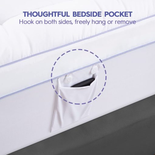 ABENE Colchon Viscoelastico de 3 Pulgadas California King, 2 Pulgadas de Espuma Viscoelastica mas 1 Pulgada de Relleno Alternativo para Colchon, Soporte para Alivio del Dolor de Espalda, Bolsillo Lateral, Blanco - Imagen 4
