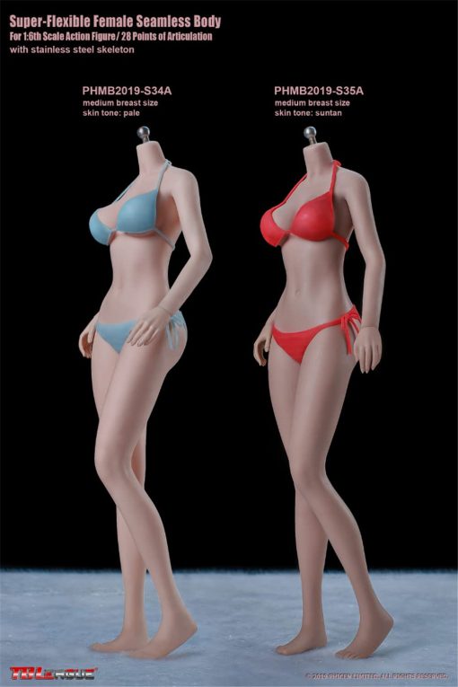 Figura de accion sin costuras HiPlay TBLeague Tipo de cuerpo de nina joven y Busto mediano 1:6 Escala S34 (Palido, con Cabeza) - Imagen 7