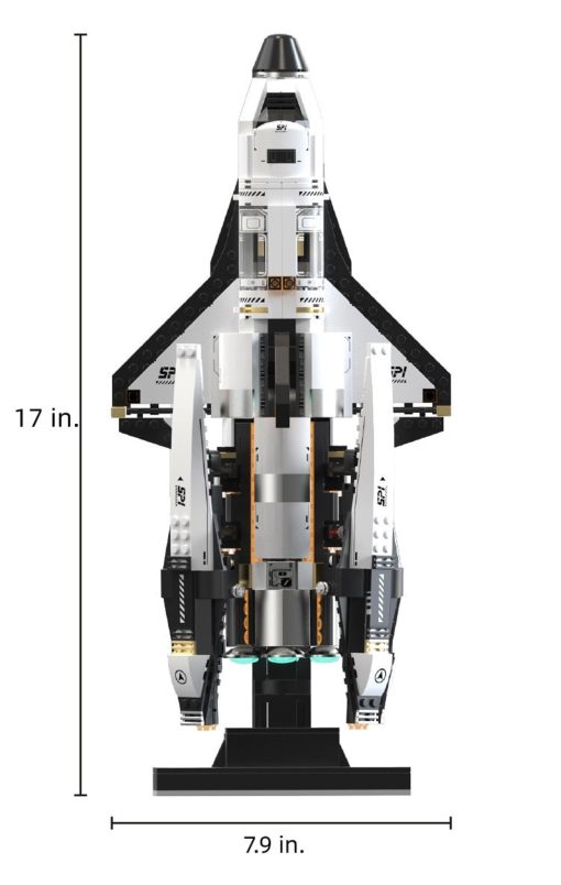 Set de Construccion de Lanzadera de Exploracion Espacial VannMold 17" de Alto con Lanzamiento de Satelite y 2 Maneras de Exhibicion, Juguetes de Lanzadera Espacial STEM para Ninos Ninas Mayores de 8 y Adultos(1274 Piezas) - Imagen 8