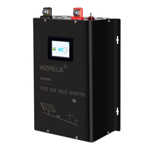Inversor de Onda Sinusoidal Pura de 4000W 24V DC 120VAC 240VAC, 4 Salidas AC, Terminal de Cableado de CA, Pantalla LCD