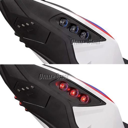 Luces indicadoras de giro traseras LED para motocicleta para BMW S1000RR 2020-2022 Luces intermitentes de senalizacion de giro de motocicleta Luces traseras de reemplazo (Negro) - Imagen 5
