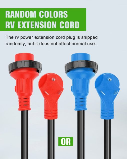 SCITOO Cable de Extension para RV de 30 Amperios 50 Pies, Cables de Calibre 10AWG/3C de Servicio Pesado con Enchufe NEMA TT-30P Macho y Hembra NEMA TT-30R a Adaptador Macho de 15 Amperios para Remolque de RV Campistas Caravana, ETL/CETL Listado - Imagen 7