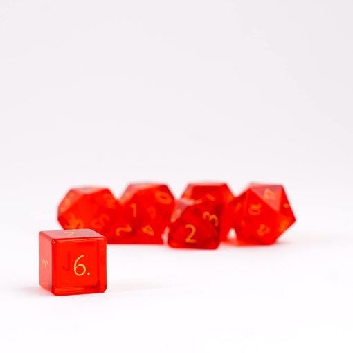 Set de dados de DND de 16mm de FanRoll by Metallic Dice Games de Piedra de Nacimiento: Grabado de Citrino de Noviembre, Dados de Rol para Dungeons and Dragons - Imagen 2