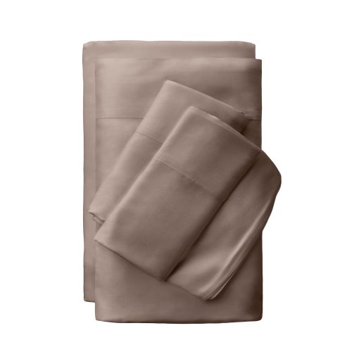 Set de sabanas de sarga Cariloha Classic de 4 piezas | Lino Playero | King | Refrigerante para Dormidores Calurosos | Bandas en las Esquinas