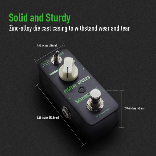 Pedal de Reverb SONICAKE 3 Modos Sala Salon Placa Efecto de Guitarra Digital True Bypass - Imagen 5