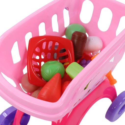Carrito de Compras de Juguete para Ninos, Burr Multiproposito Divertido Carrito de Compras para Ninos a Prueba de Caidas (Rosa) - Imagen 9