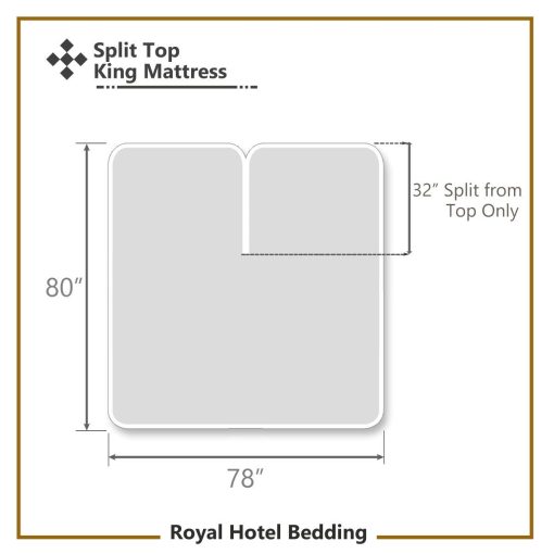 Conjunto de sabanas ajustables Solid Coral Top-Split-King de Royal Hotel Bedding: Juego de sabanas para cama king ajustable, 4 piezas, 100% algodon, 300 hilos, sabana lisa, bolsillo profundo - Imagen 4