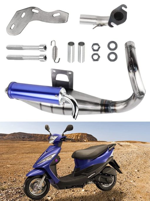 FLYPIG Escape con Camara de Expansion para Honda AF18 AF24 AF27 AF28 AF30 Sistema de Escape Tubo Silenciador Elite Sym 50 Dio SA50 SR50 SK50 SYM DD50 Arnada 50 Dio 50 DD50 Jolie 50 - Imagen 3