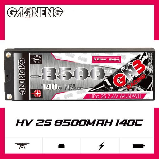 Bateria de Lipo GAONENG GNB 7.4V 2S 140C 8500mAh con Estuche Rigido y Conector de Estilo Dean para Modelos Hobby RC Dispositivos Electricos RC Serpent 4 X 4 Fuera de Carretera y en Carretera Coche RC - Imagen 4