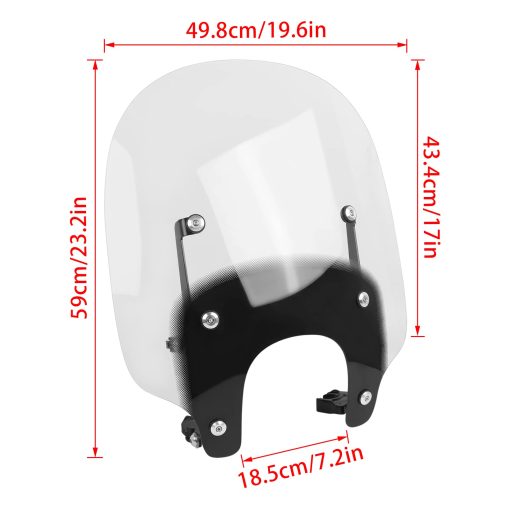 Parabrisas de motocicleta compatible con Harley Nightster 975 RH975 RH 975 2022 2023 2024 PC Doble Burbuja (Negro Largo) - Imagen 4