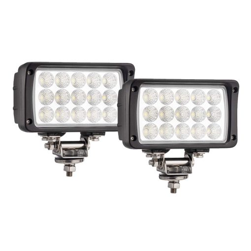 Faros de trabajo LED rectangular super brillantes para off-road de 4x6 pulgadas, faro delantero y antiniebla, haz de inundacion para camiones y tractores, 6000K blanco frio, 12V/24V DC, Conector H4, Resistente a la corrosion y vibraciones, Paquete de 2