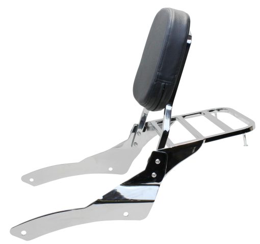 YHMOTO Respaldo Sissy Bar con Parrilla para Equipaje para Yamaha VStar 650 400 DS650 Classic DS400 V star 1996-2017 (Cromo- para 650 Classic) - Imagen 2
