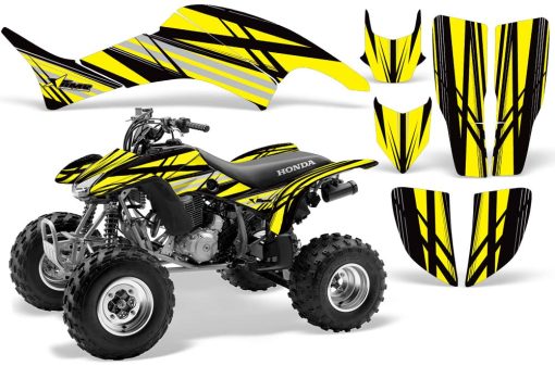 Kit de Graficos para ATV AMR Racing Pegatina Adhesiva Compatible con Honda 400 TRX/EX 1999-2007 - Amarillo Negro