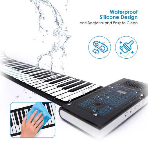 Teclado de Piano Plegable Portatil con Pedal | 61 Teclas | Regalos Musicales para Mujeres Hombres Ninas Ninos | Set de Regalo de Juguetes Educativos | Piano Digital para Principiantes - Imagen 6