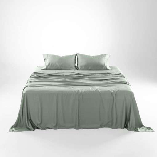 Juego de Sabanas Split King de Olive + Crate para Cama Ajustable, 100% Fibra de Tencel Eucalipto Certificada de Austria, Mejor que la Seda y el Lino, Sabanas Refrescantes para Personas Calurosas, Sage Primavera (106" x 107") - Imagen 5