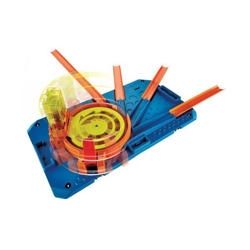 Hot Wheels Juego de Pista de Coches de Juguete, Set de Construccion Ilimitado Track Builder Rapid Launch Builder Box, Kit de Construccion y Acrobacias con Potenciador y Contenedor de Almacenamiento - Imagen 3