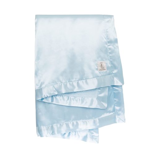Manta para bebe de chenilla con saten Little Giraffe 35" x 45", Azul