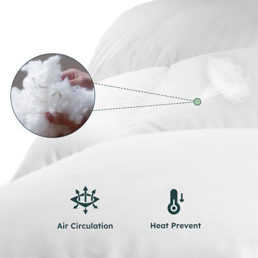 Almohada SerenLuna SlumberWing para dormir de lado, alivio de presion en el hombro, almohadilla ajustable en altura y firmeza, relleno premium de 95% de plumon de ganso blanco, soporte ergonomico para alineacion espinal con funda de almohada de ultra-algodon - Imagen 8