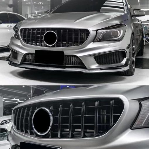 Parrilla SINSOCJ W117, Estilo GT Rejilla Frontal de Parachoques para Mercedes Benz W117 CLA Class CLA200 CLA250 CLA45 AMG 2014-2019 (Negro Brillante) - Imagen 7