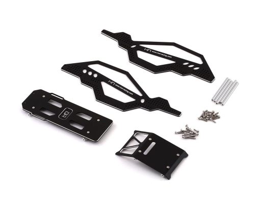 Chasis de Conversion de Aluminio para Rock Racer Hot Aaxial SCX24 HRSXTF14RR01 SXTF14RR01 (Negro)