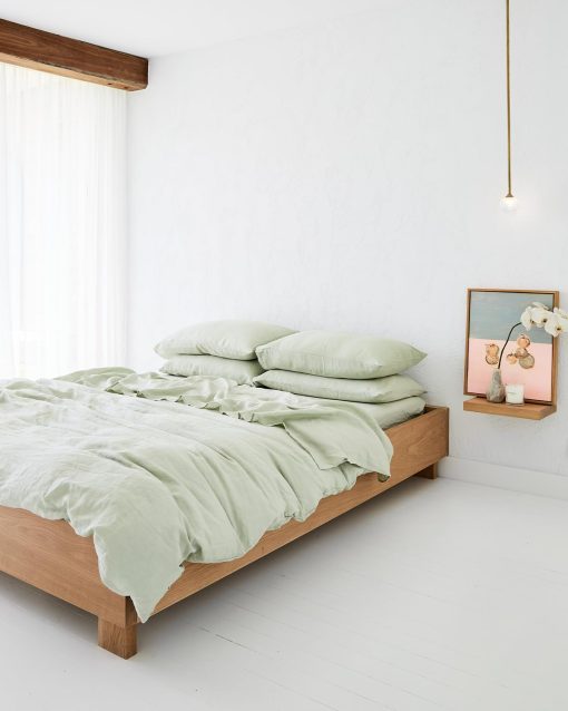 Sabana Plana de Lino Bed Threads - 100% Lino Frances - 170 GSM - Lujo y Eco-Amigable - Transpirable, Duradero y Ultra-Suave - Sabana Plana Individual - Lavable a Maquina - Tamano Full/Queen - Salvia - Imagen 7