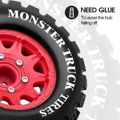 Neumaticos GLOBACT MX28 2.8" para Camiones RC a Escala 1/10 con Llantas con Hexagono de 12 mm y 14 mm Reemplazables para ARRMA Big Rock Granite VORTEKS 3S TRAXXAS Stampede Rustler (4PCS) - Imagen 5