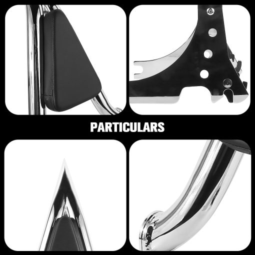 Espaldar de motocicleta con respaldo trasero desmontable y parrilla de equipaje para Harley 883 Sportster 2004-2022 - Imagen 5